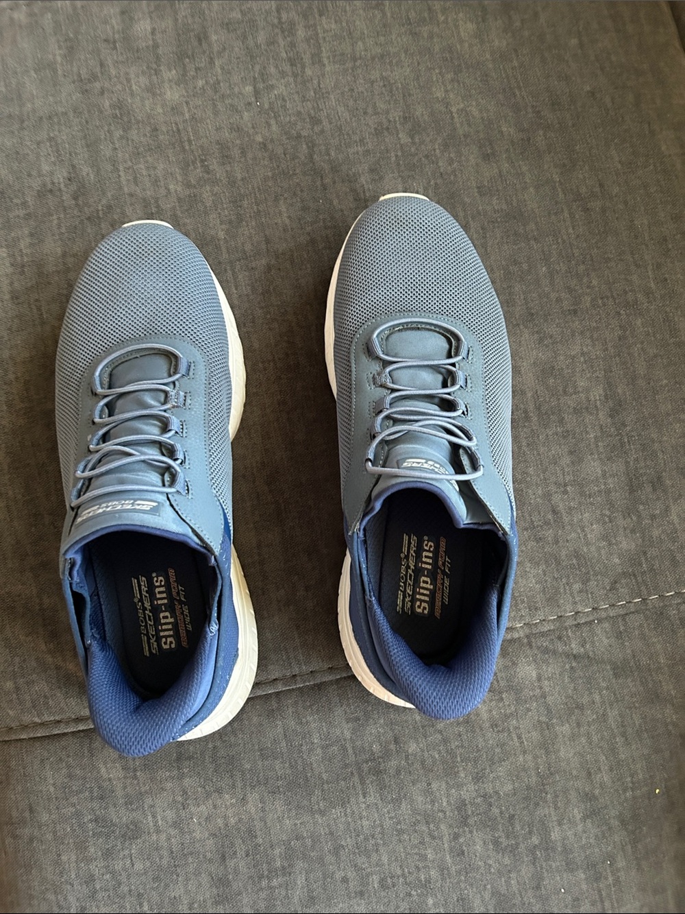 Men's Lightweight Blue Mesh Skechers Slip-ins Athletic Sneakers